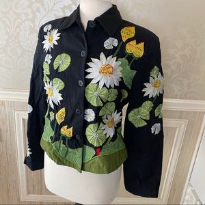 Gorgeous linen embroidered blazer ANABE small